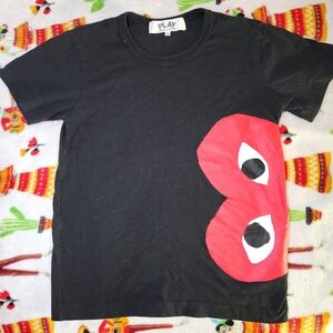 Womens Black and Red Graphic T-Shirt